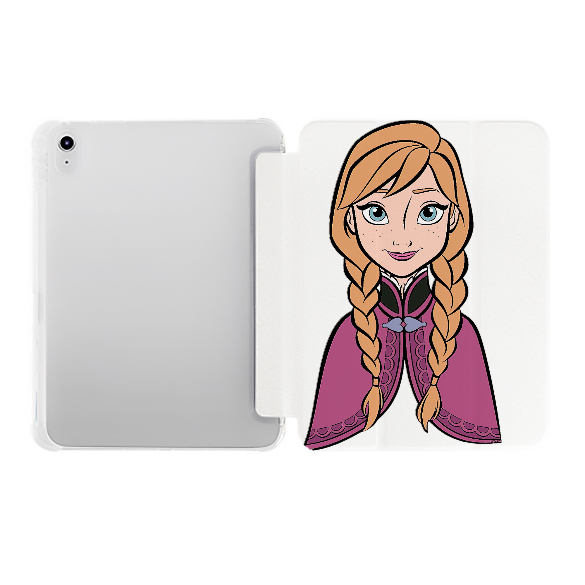 （画像用） アナと雪の女王 アンナ エルサ Frozen Anna Elsa IPad ケース ペン収納付き 三つ折りスタンド PUレザー×シリコン 対応機種9.5/10.5/10.9インチ